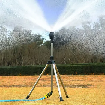 Садовый Автоматический Вращающийся разбрызгиватель, штатив из нержавеющей стали, стойка для орошения 360-градусной струей воды, инструмент для разбрызгивания садового газона Изображение 0