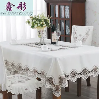 Свадебное кресло с цветочным покрытием, Европейская Роскошная Вышитая скатерть для стола, обеденный стол, скатерть для стола Изображение 1