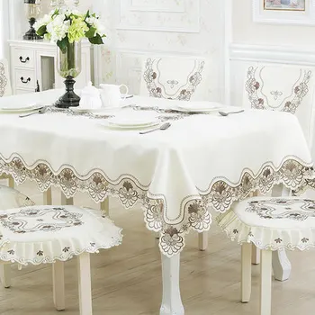 Свадебное кресло с цветочным покрытием, Европейская Роскошная Вышитая скатерть для стола, обеденный стол, скатерть для стола Изображение 2