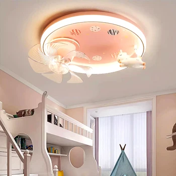 Скандинавский декор спальни светодиодные светильники для комнаты Потолочный вентилятор свет лампы ресторан столовая Потолочные вентиляторы с подсветкой дистанционное управление Изображение 2