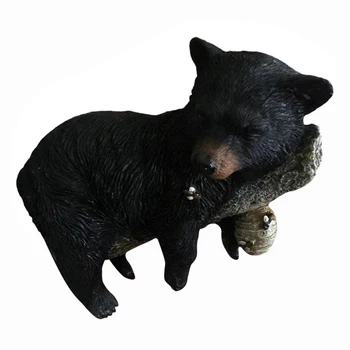 Статуя дремлющего черного медведя, стильный художественный дизайн, реалистичные фигурки животных, украшение сада, двора, подарок на новоселье для улицы