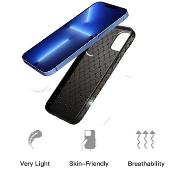 Ударопрочный чехол для телефона Business Weave для iPhone 13 12 11 Pro Max X XS Max XR 14Plus с тепловыделением, дышащая задняя крышка чехла Изображение 5