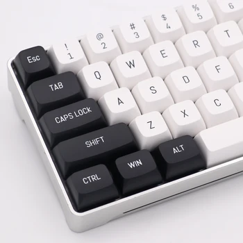 Черно-Белая Тема Keycap CSA Profile 150 клавиш С Двойным шрифтом PBT keycap Для Проводной Механической клавиатуры USB Изображение 0