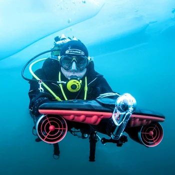 Электрический подводный скутер с трехскоростным переключателем, морской скутер для подводного плавания, лучше, чем оборудование для фитнеса на открытом воздухе, Красные Погружные инструменты Изображение 0